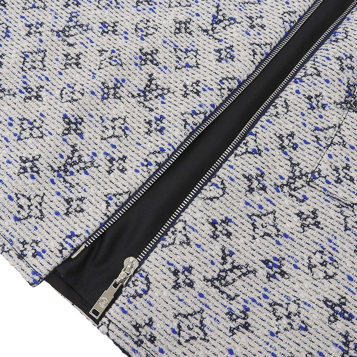 字母图案罗纹针织连衣裙，42码，粗花呢面料，全拉链，服装，时尚