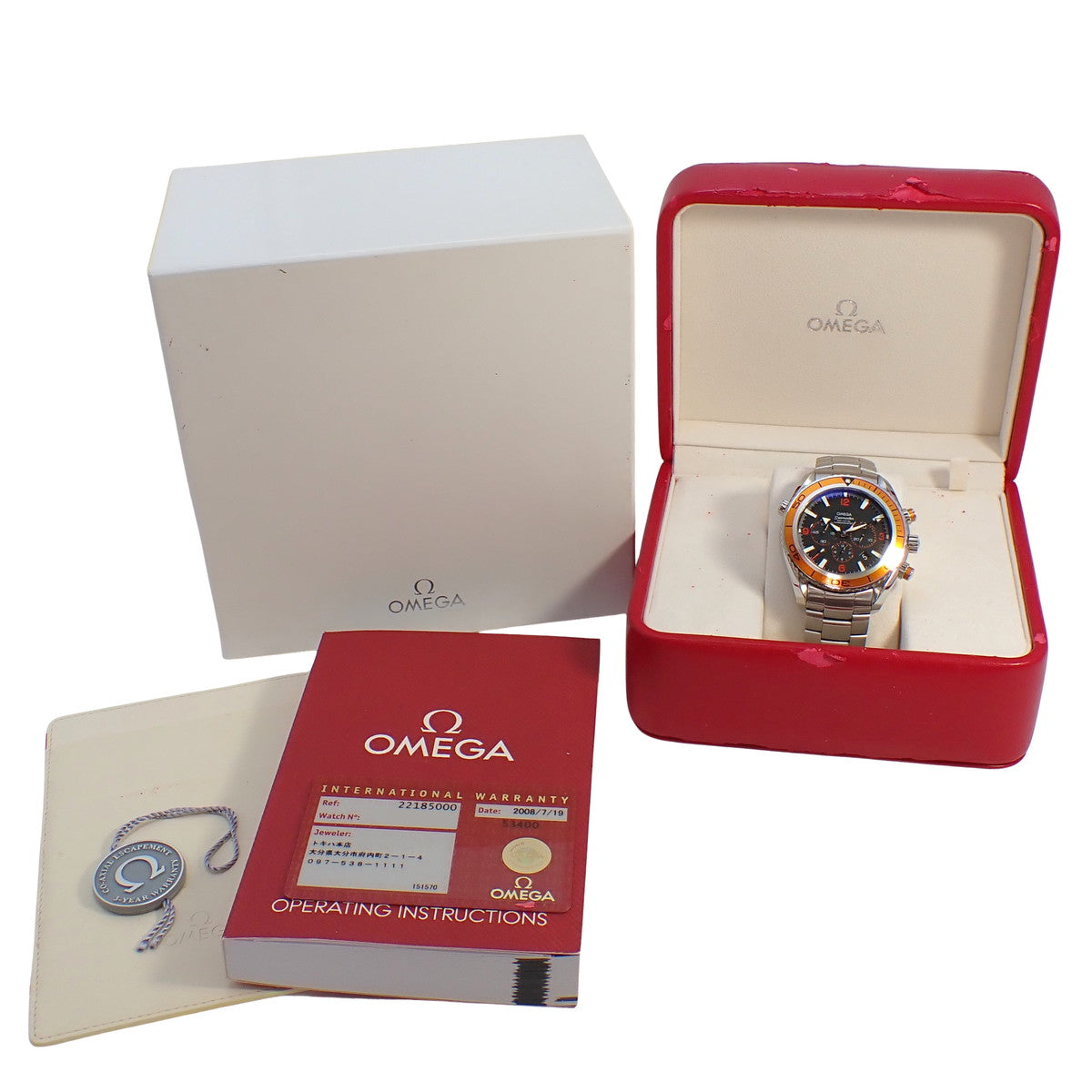 Seamaster Planet Ocean Chronograph 2218.50 SS Black Automatic Men's Watch