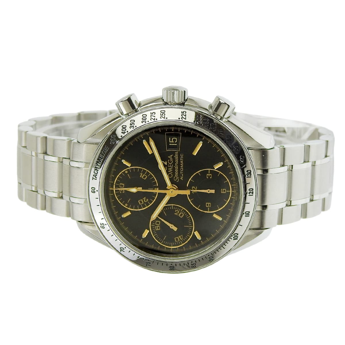 Speedmaster Date 3513.54 SS Black Automatic Men's