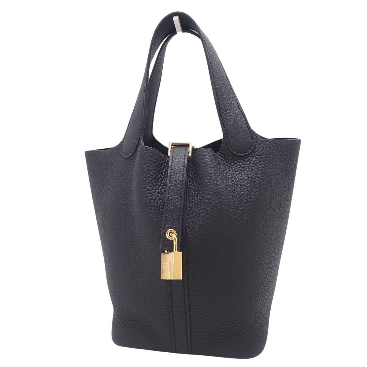 [New] Picotin Lock PM, K stamp, Torin Clemence leather, black, gold hardware.