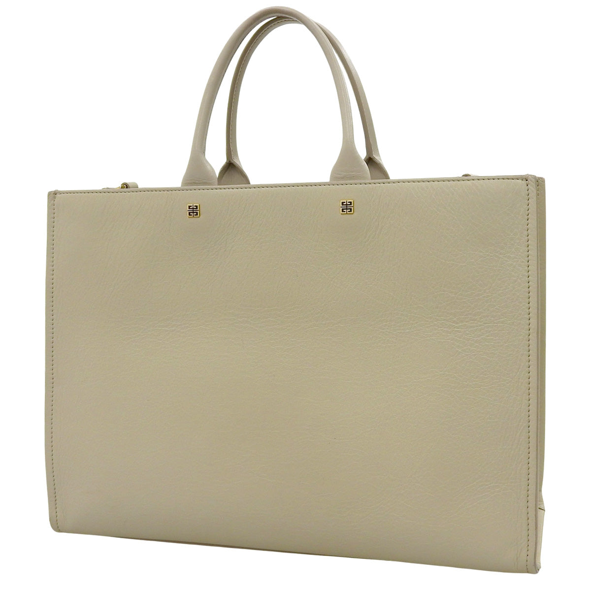 G Tote Medium Tote Bag, Calfskin, Beige, Ivory