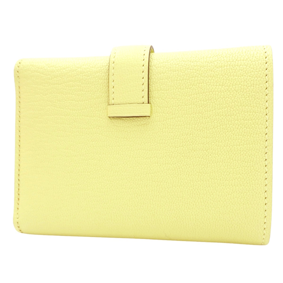 Béarn Combination Wallet, Chevre Leather, Palladium Hardware, Jaune de Bourgogne (Yellowish Burgundy) with Silver Hardware, U stamp.