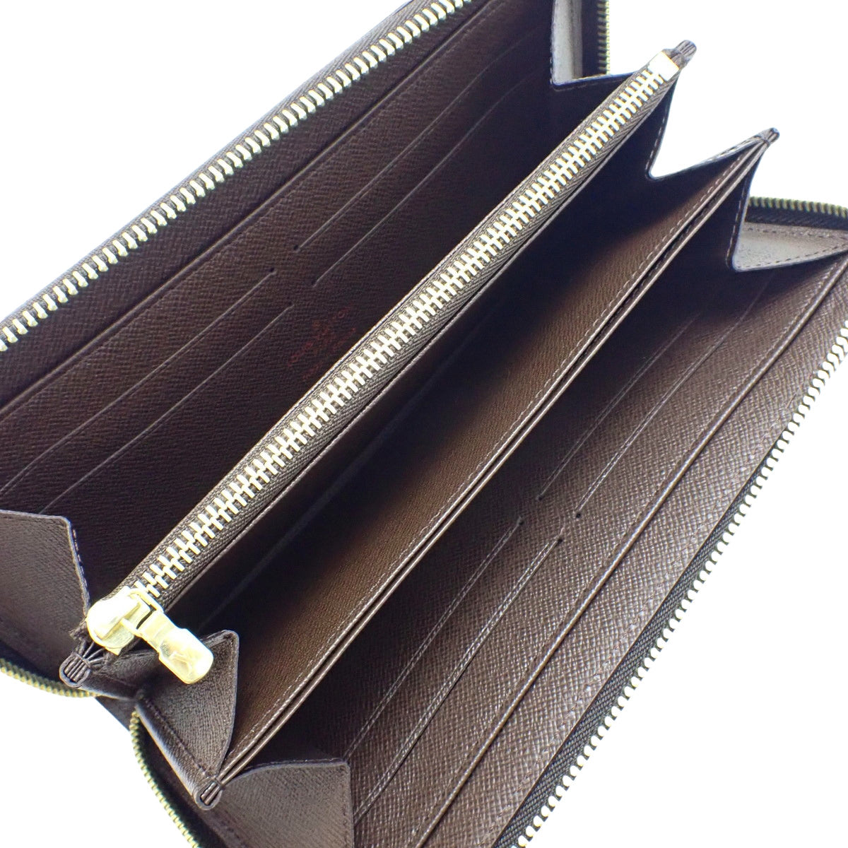 Damier Ebene Zippy Wallet Damier帆布 棕色 N60015