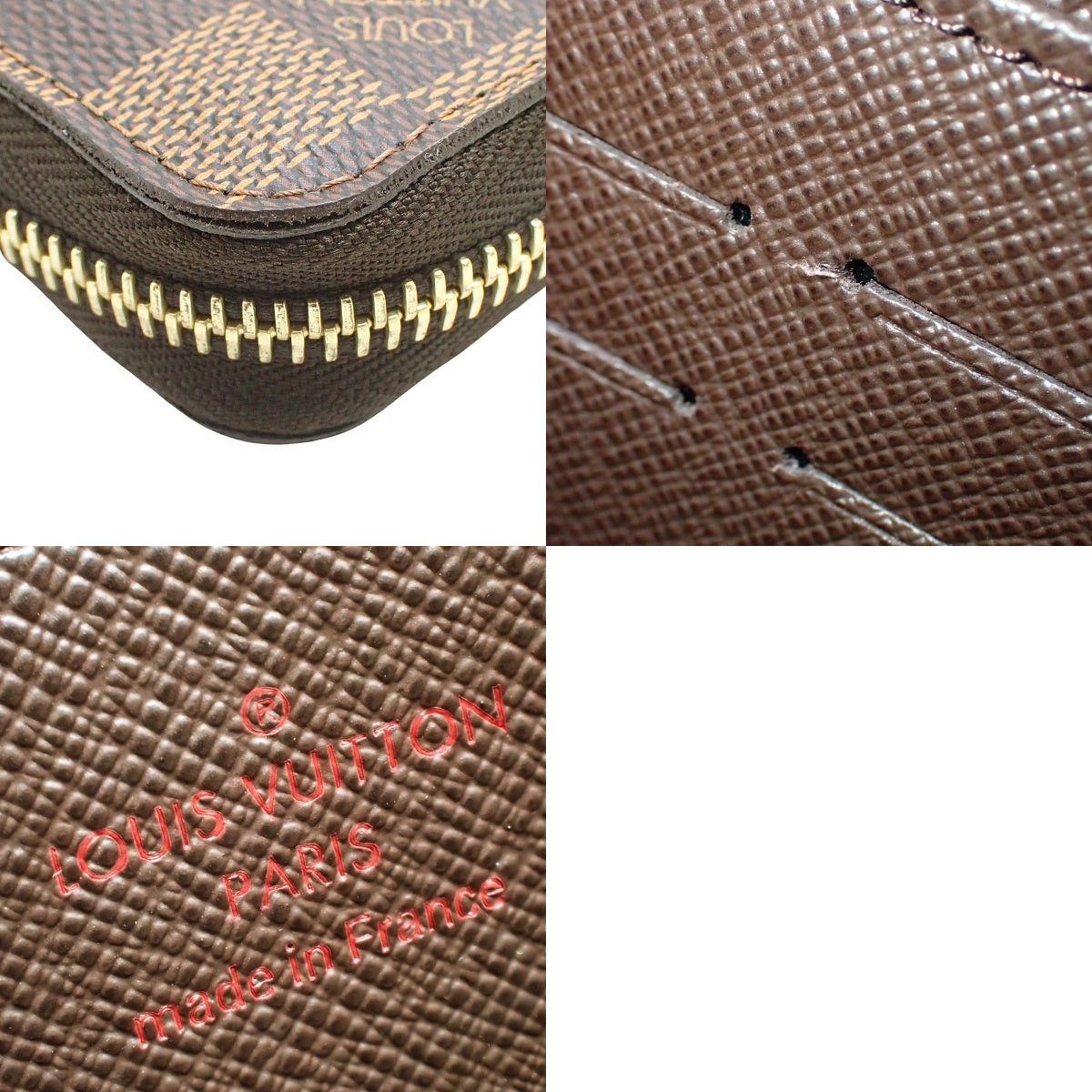 Damier Ebene Zippy Wallet Damier帆布 棕色 N60015
