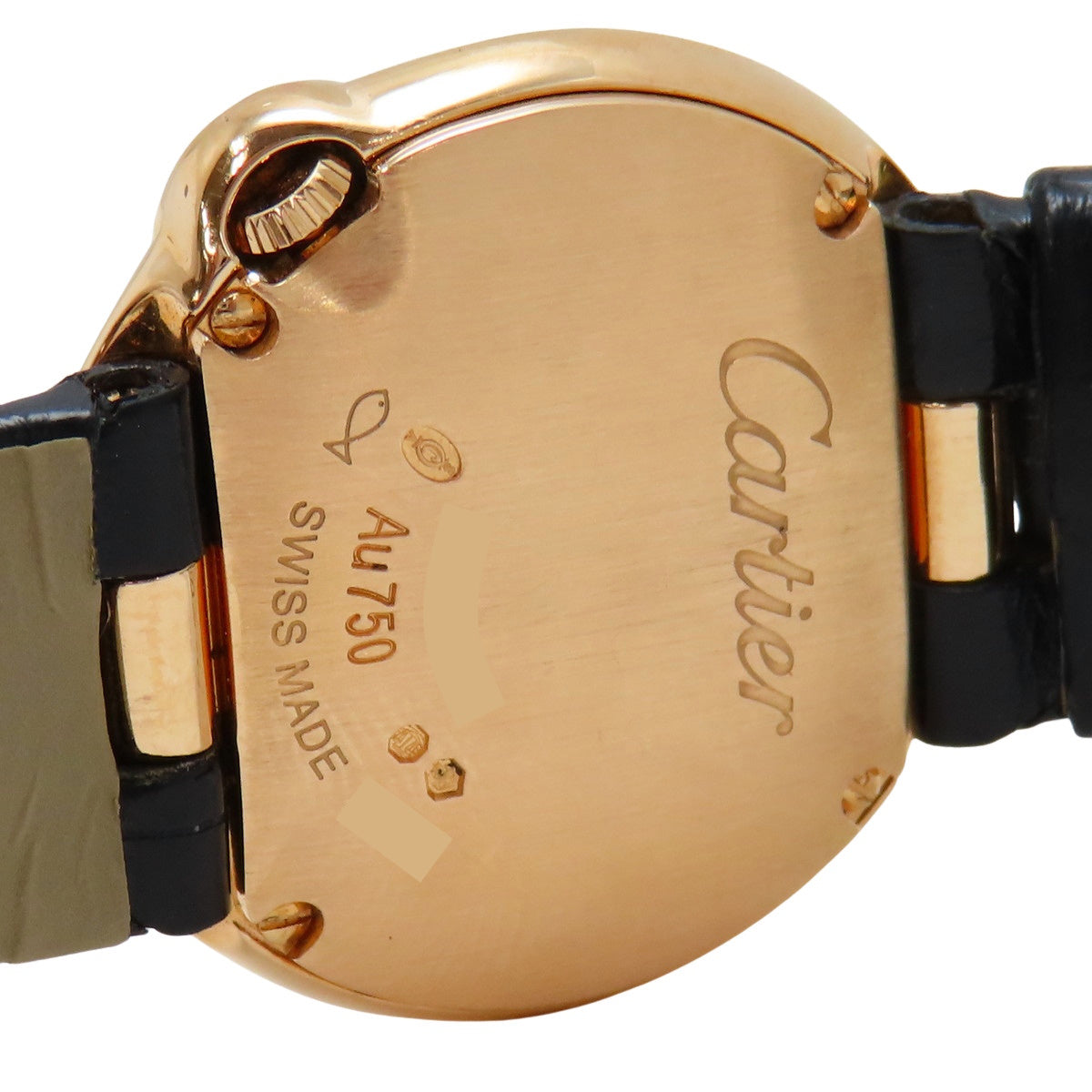 卡地亚蓝气球系列镶钻表圈 WJBL0006 PG/皮革银色石英女士腕表