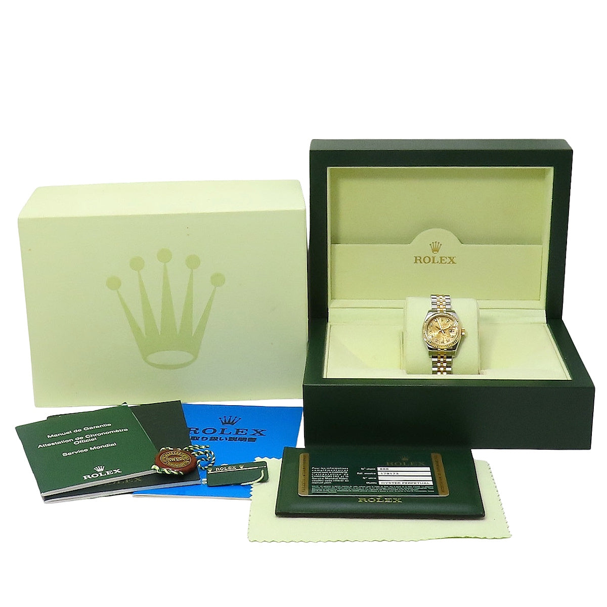 Datejust 10PD 179173G YG/SS G-number Computerized Dial Diamond Index Automatic Women's Watch