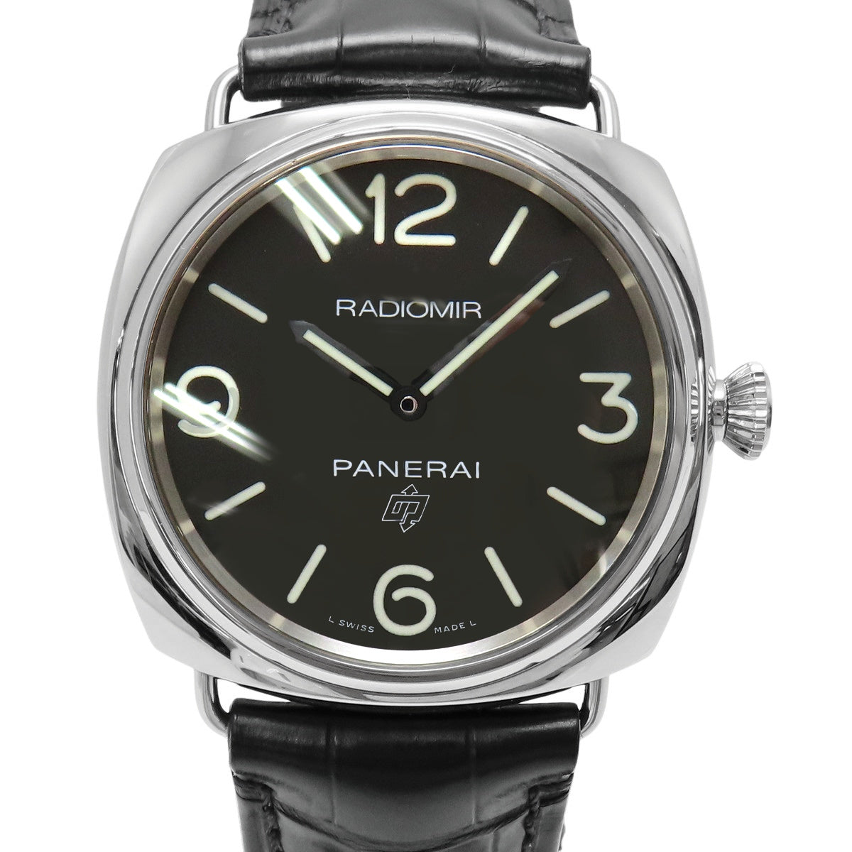 Radiomir Base Logo 3 Days PAM00753 SS/Leather Black Manual Winding