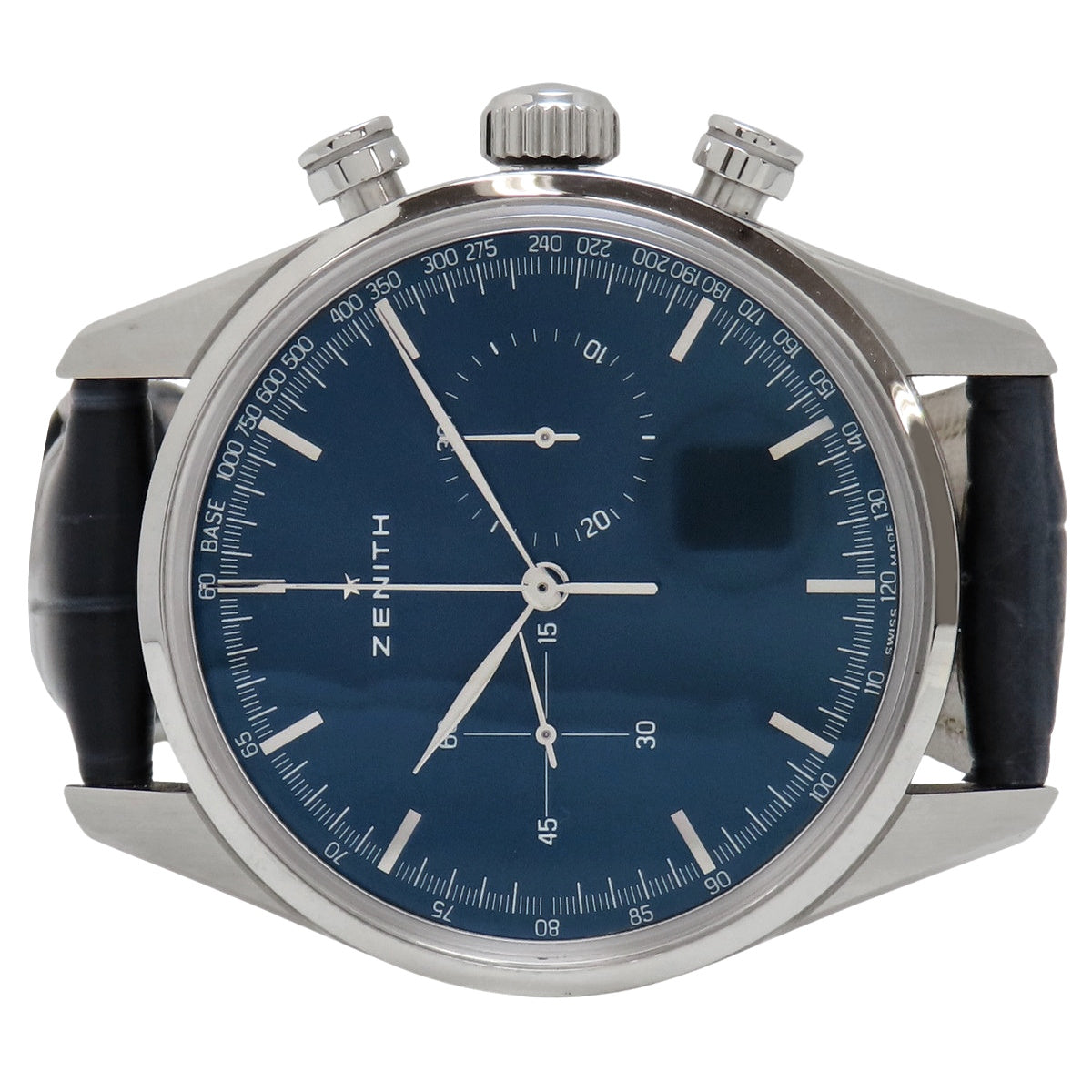 クロノマスター ヘリテージ146 03.2150.4069 SS/革 ブルー 自動巻き メンズ