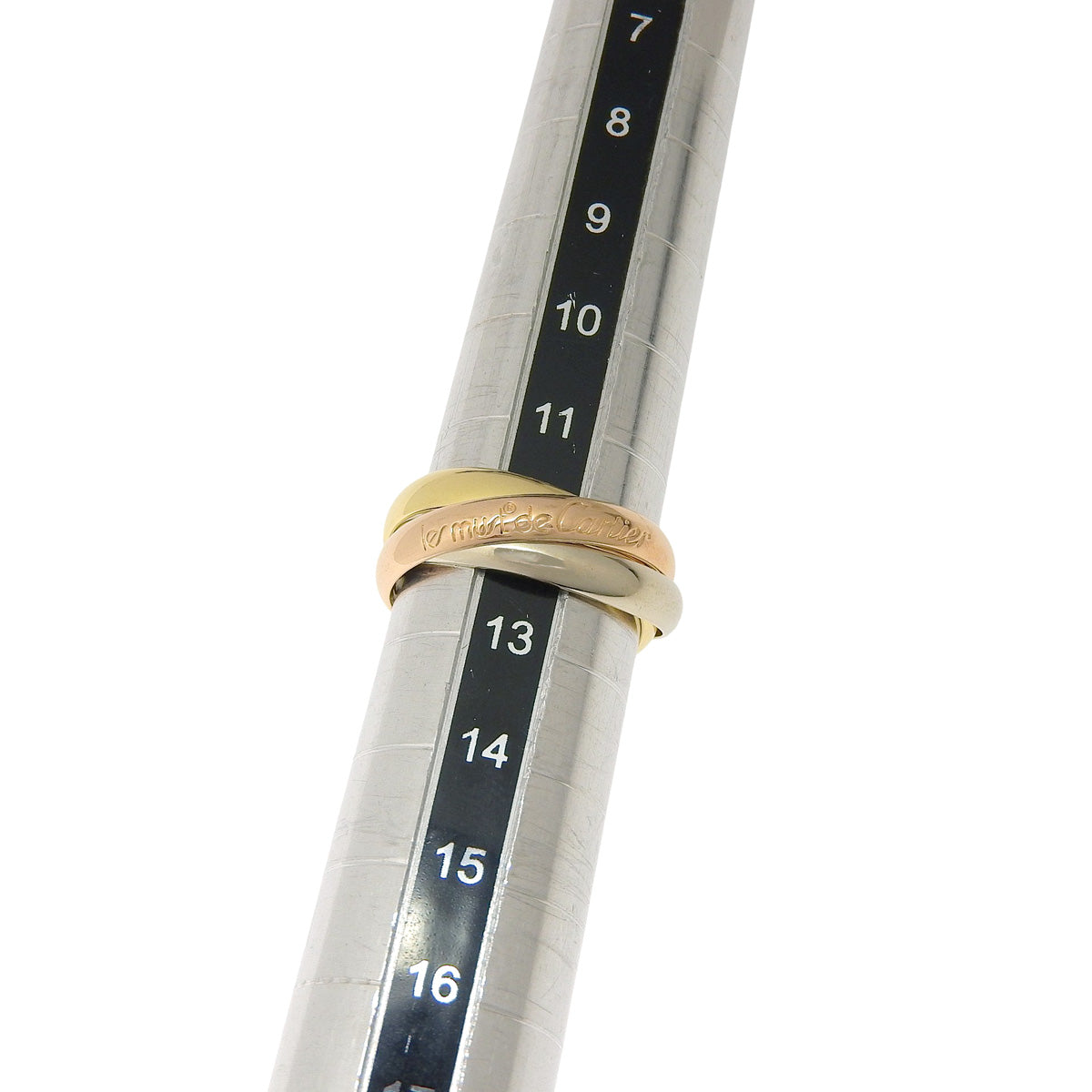 三位一体戒指，采用黄金、玫瑰金和白金（18K）制成