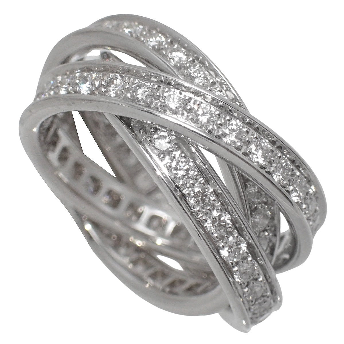 三位一体戒指 全钻 钻石 白金 K18WG