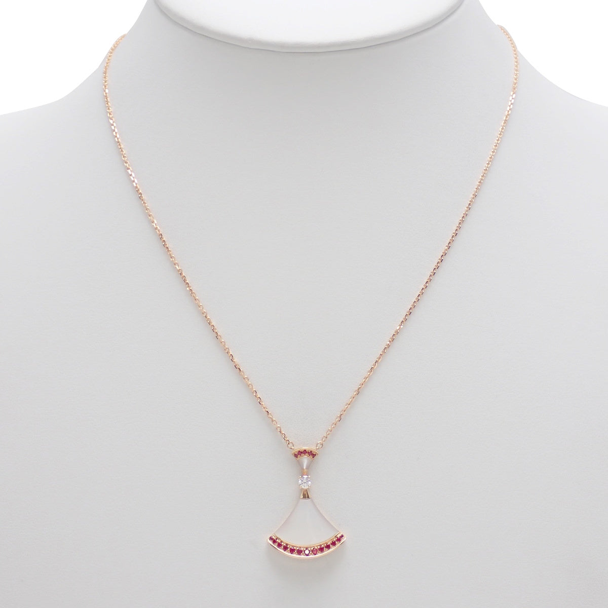 Diva Dream Necklace, Diamond/Ruby/White Mother-of-Pearl, Pink Gold (18K PG)