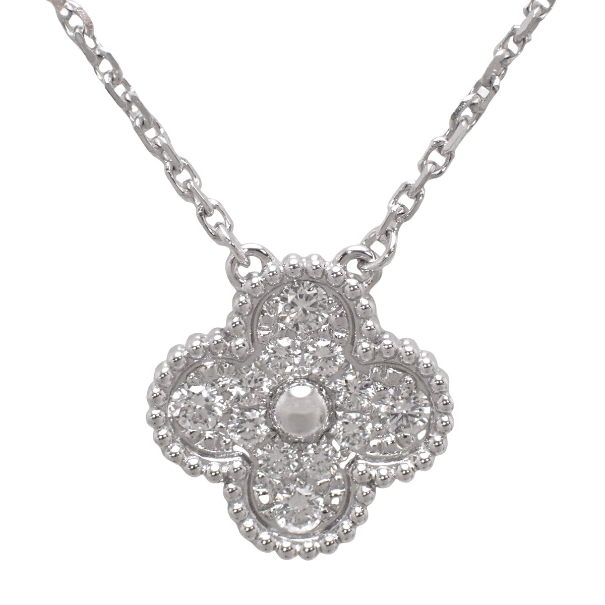 ヴィンテージ アルハンブラ ペンダント ダイヤモンド ホワイトゴールド K18WG パヴェ