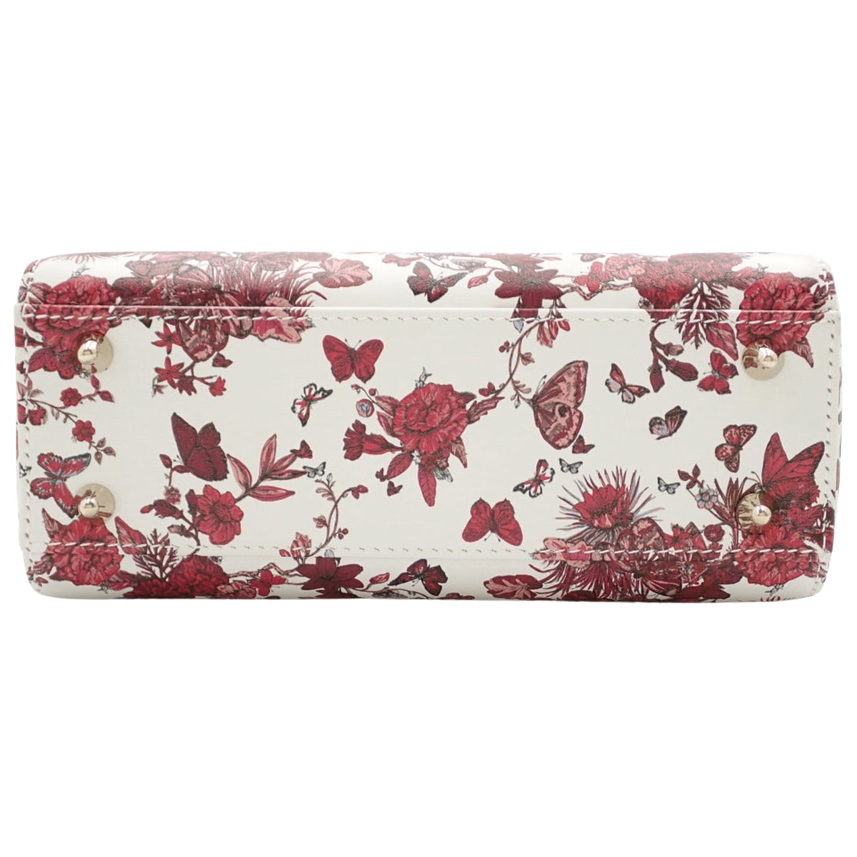 レディディオール スモール レザー ホワイト レッド