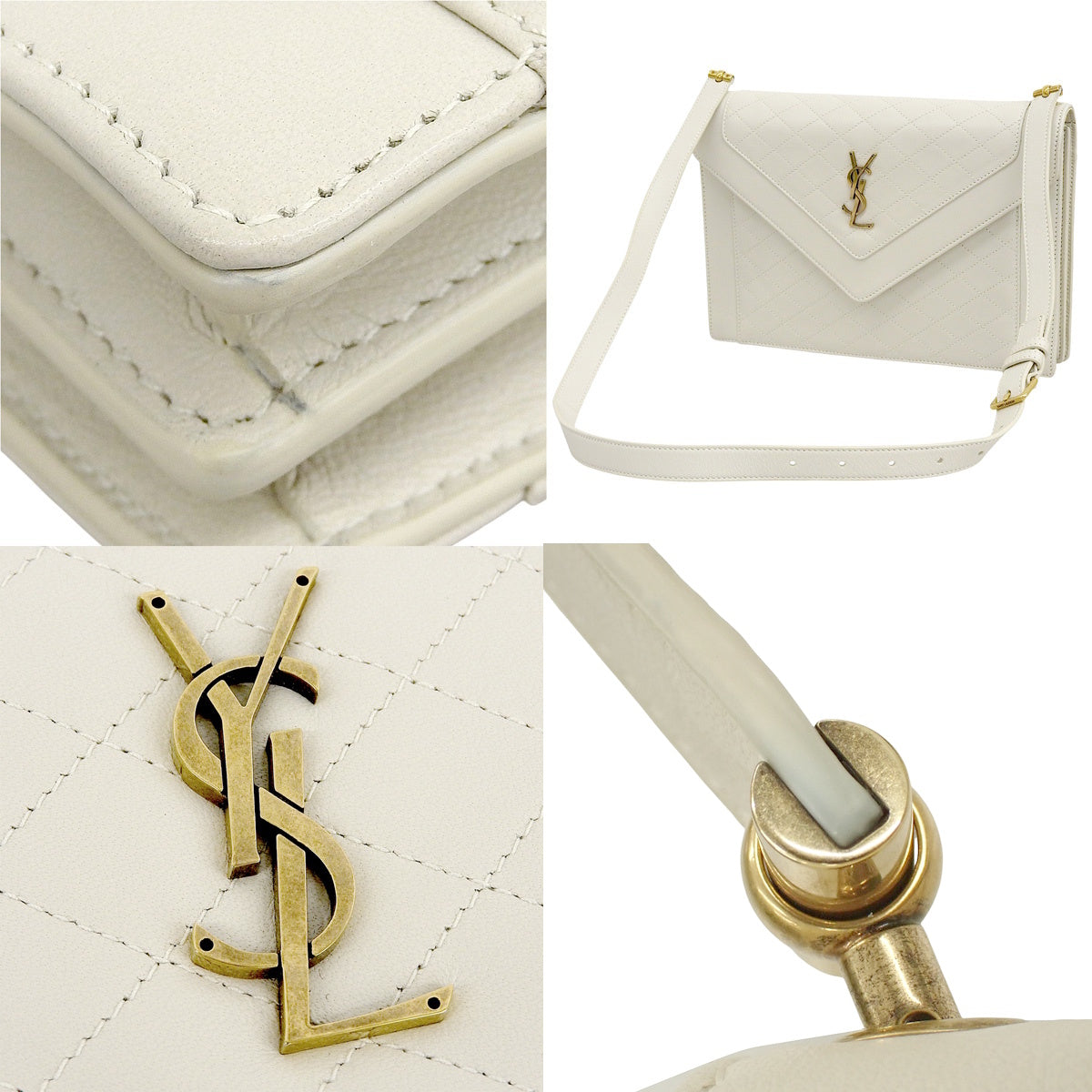 Gaby Quilted Bag Leather Ivory 668863