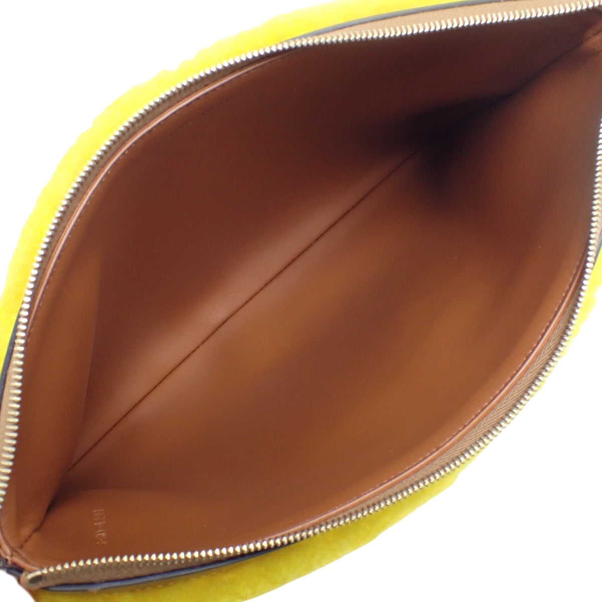 Triomphe Mouton Clutch, Smooth Leather, Yellow Brown
