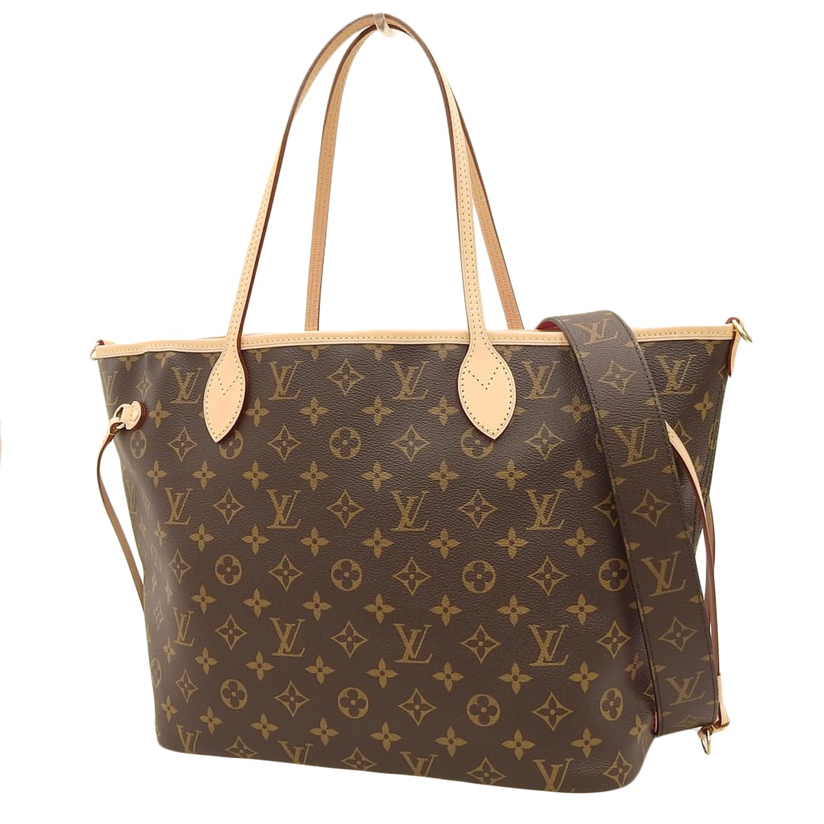 Monogram Neverfull Inside Out MM Monogram Canvas Rose Pondicherry M12096