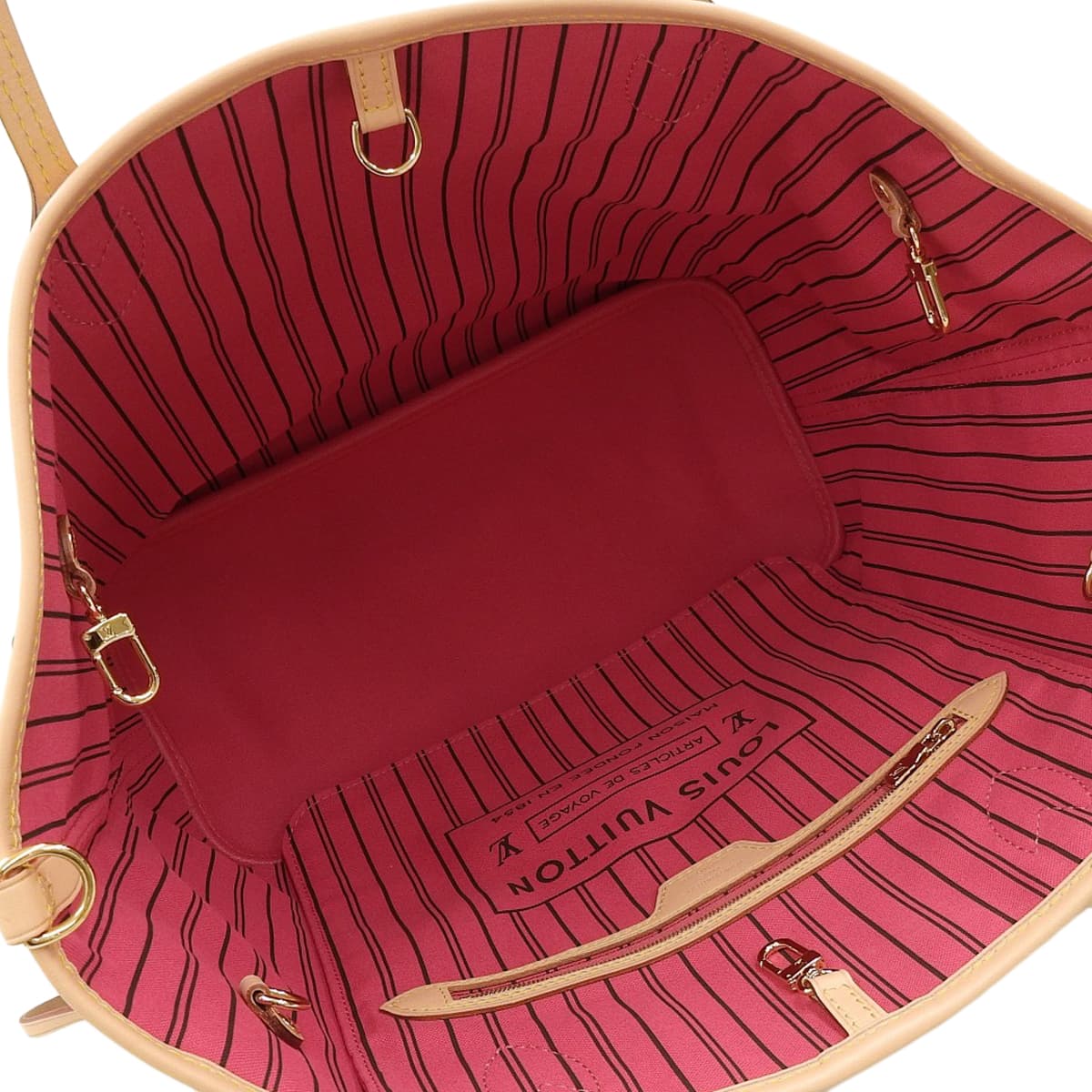 Monogram Neverfull Inside Out MM Monogram Canvas Rose Pondicherry M12096