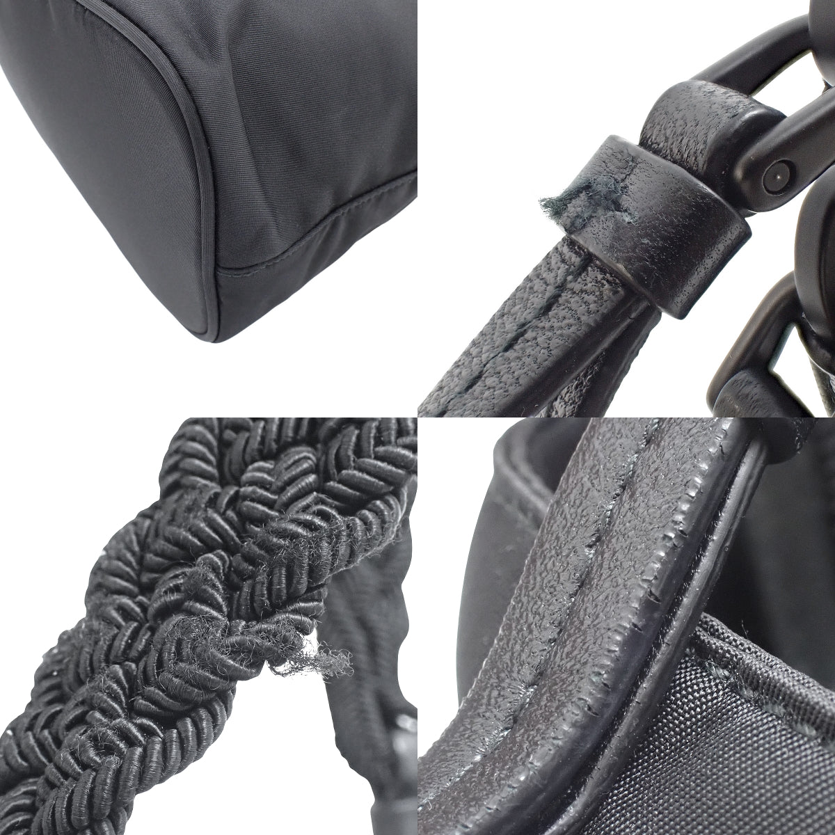 2-Way Nylon Handbag, Black, 1BA207