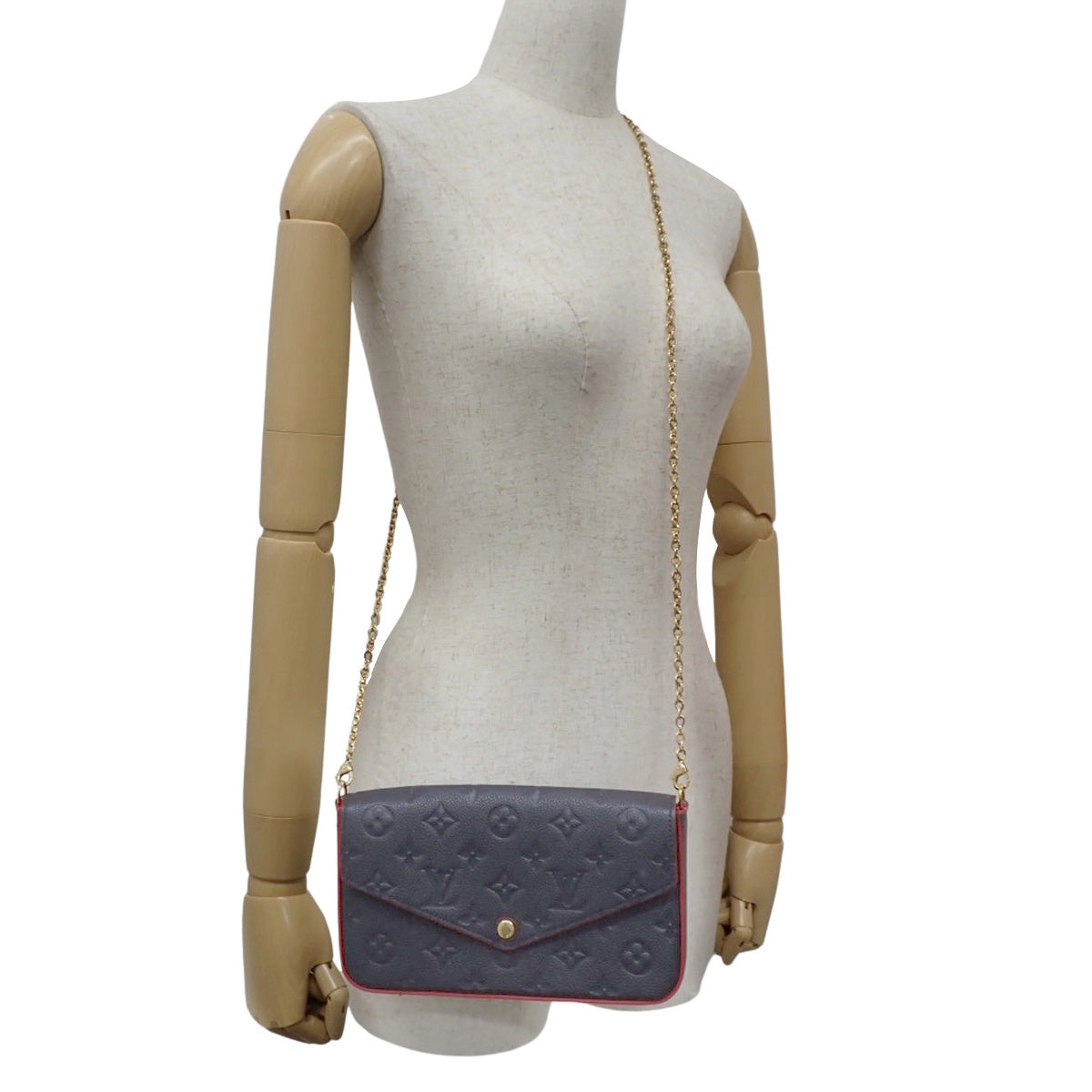 Monogram Empreinte Pochette Felicie Marine Rouge M64099