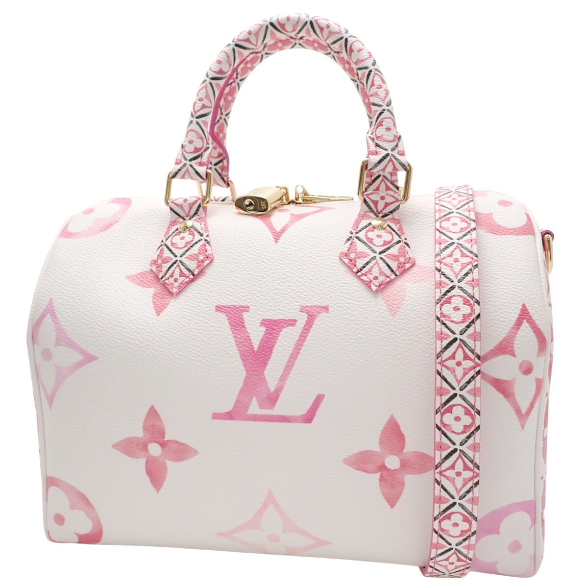 Monogram Tile By The Pool Speedy Bandoulière 25 M23073 粉色 白色