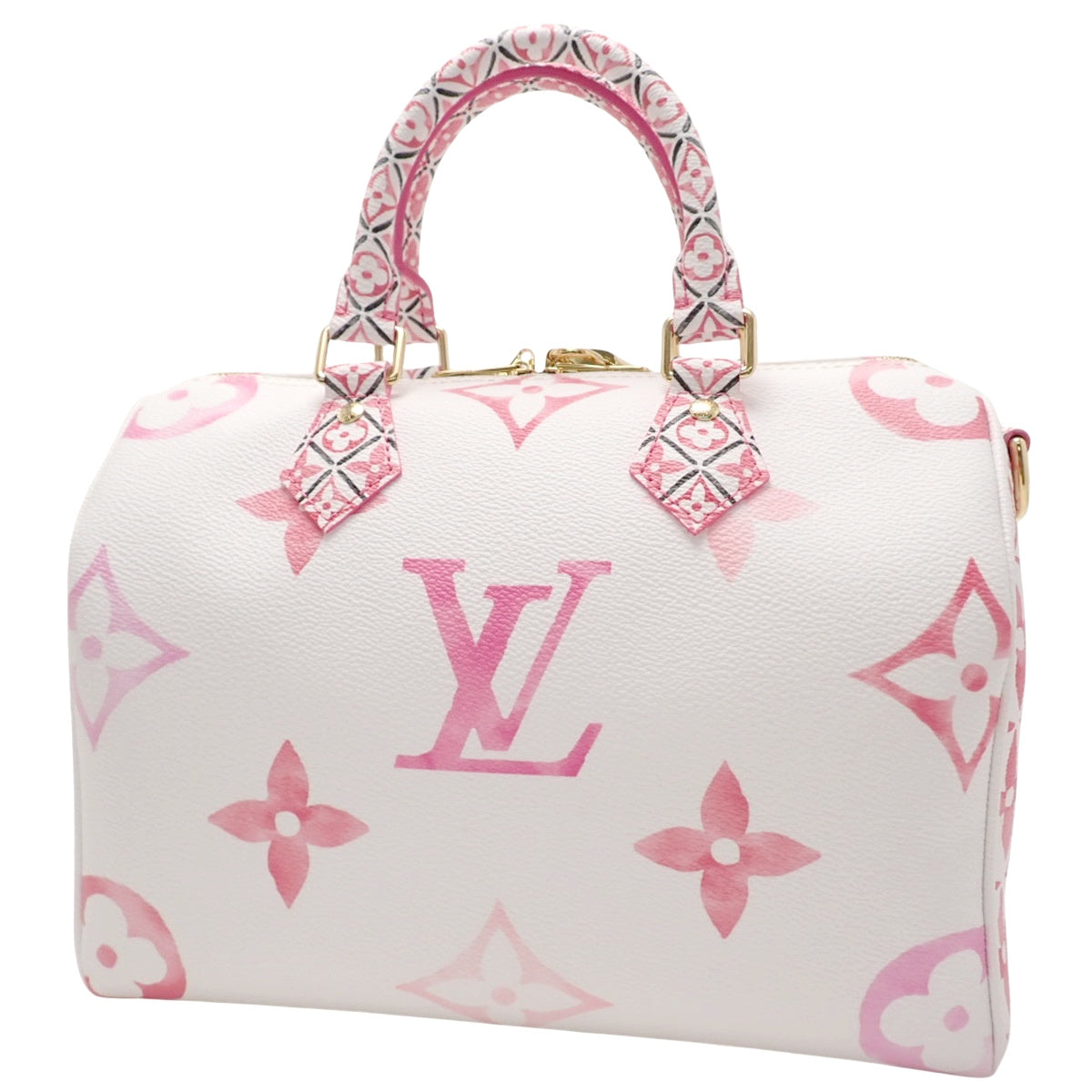 Monogram Tile By the Pool Speedy Bandouliere 25 M23073 Pink White