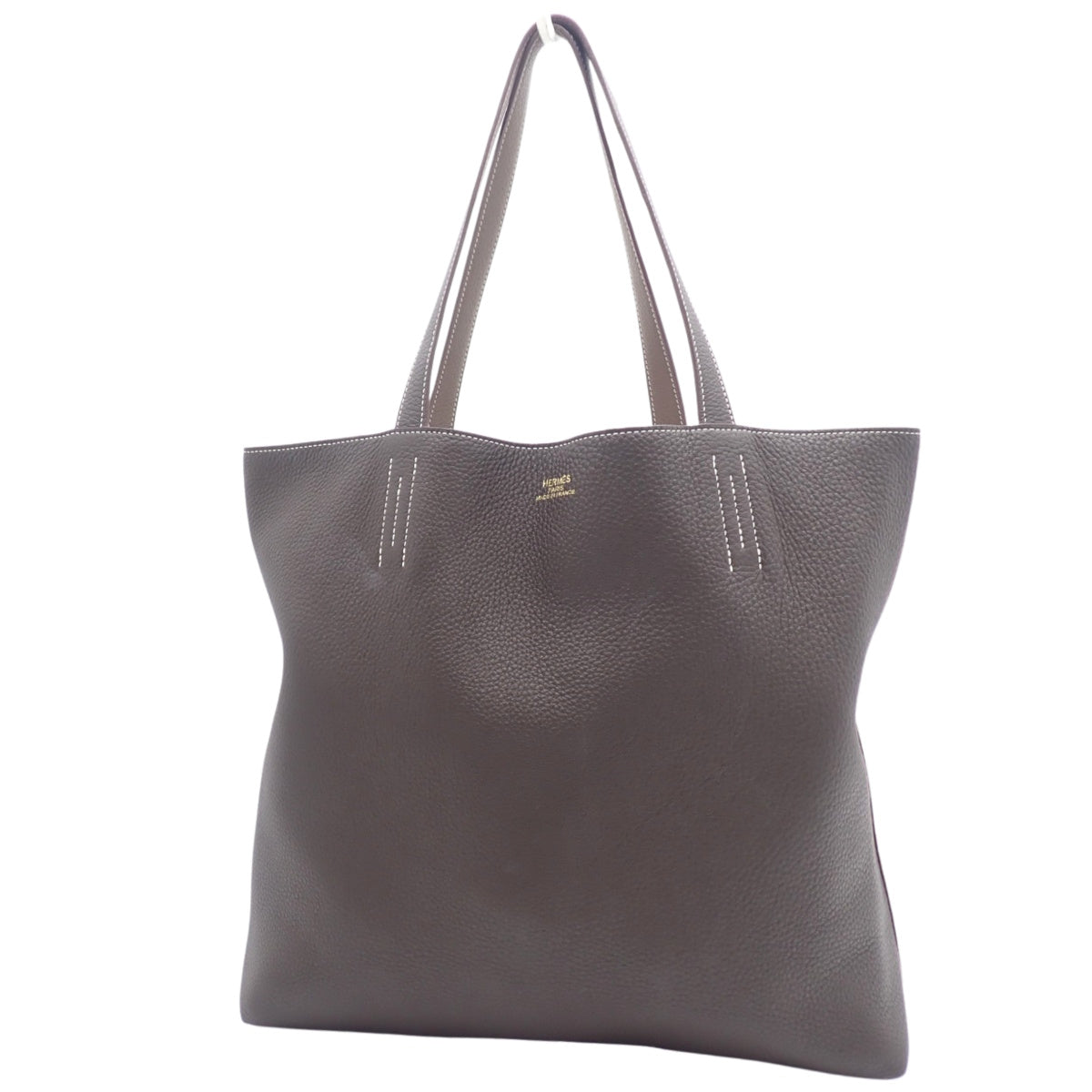 Double Sens 45，Taurillon Clemence皮革，Ebène（乌木色）和Etoupe（灰褐色），□O刻印。