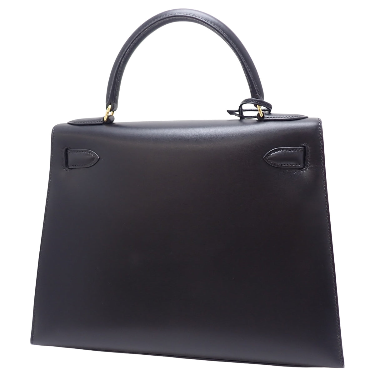 Kelly 28 (Exterior Stitched) Box Calfskin, Black, Gold Hardware, 〇Z Stamp