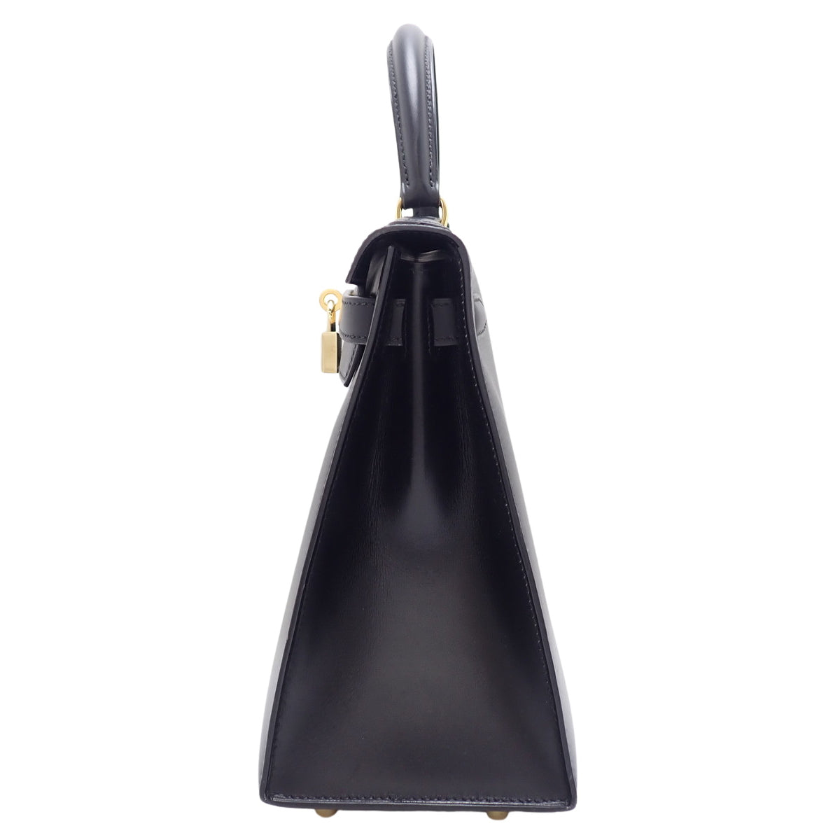 Kelly 28 (Exterior Stitched) Box Calfskin, Black, Gold Hardware, 〇Z Stamp