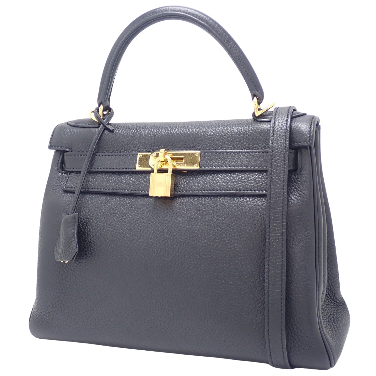 凯莉28（内缝）Taurillon Clemence皮革 黑色 金色五金件 □K刻印