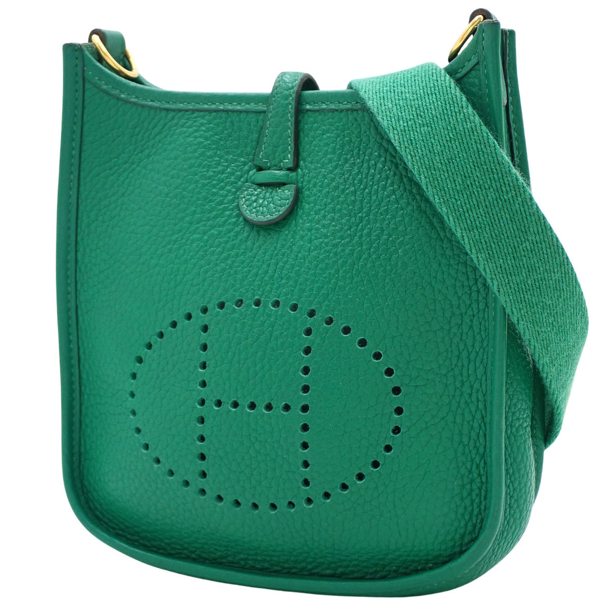 爱马仕Evelyne亚马逊TPM，Taurillon Clemence皮革，Vert Vertigo色，金色五金件，C刻印。