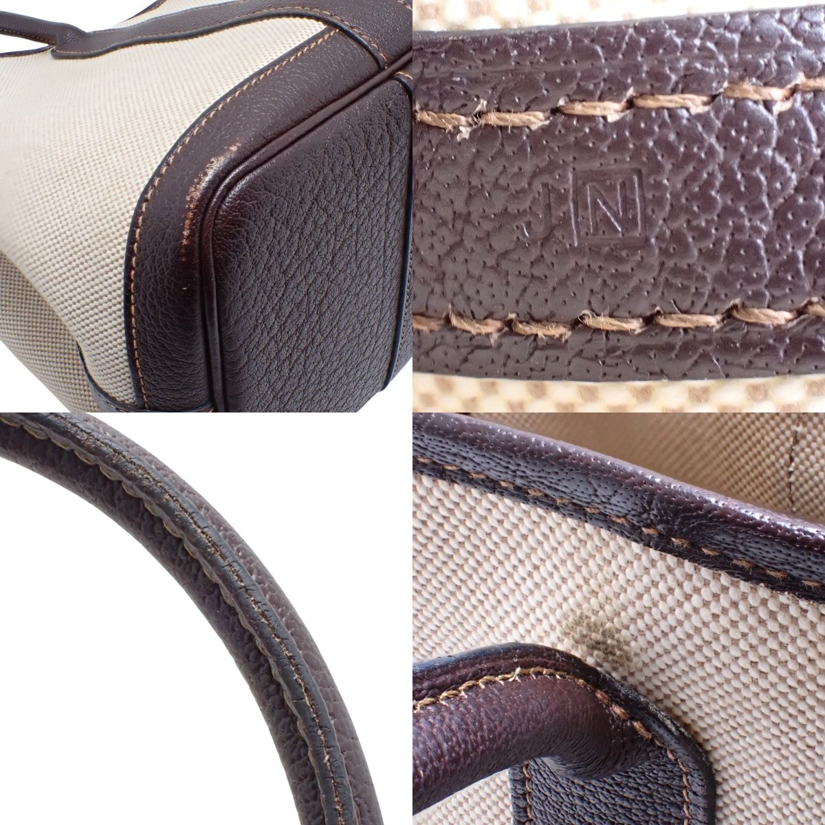 ガーデンパーティTPM トワルアッシュ ブッフル パラジウム金具 アイボリー ダークブラウン シルバー金具 □N刻印