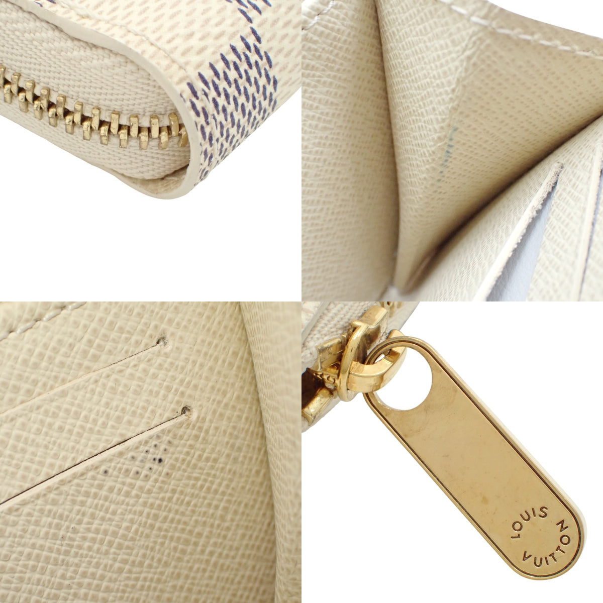 Damier Azur Zippy Coin Purse, Ivory N63069