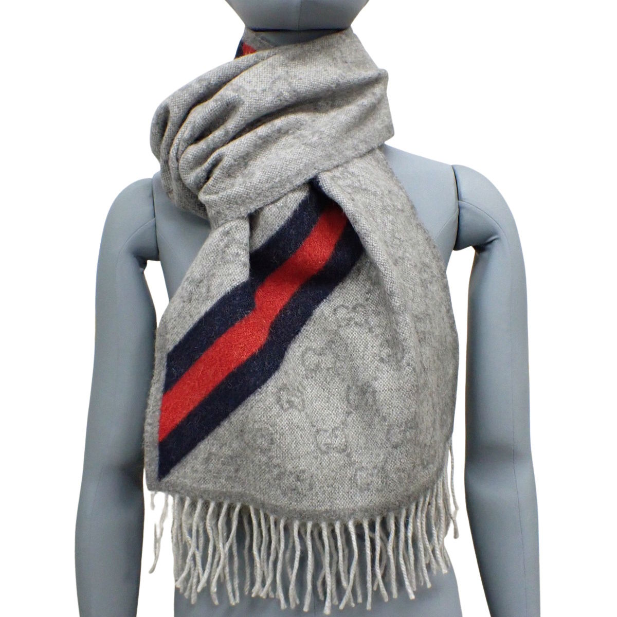 GG マフラー ウェブライン ウール 570603