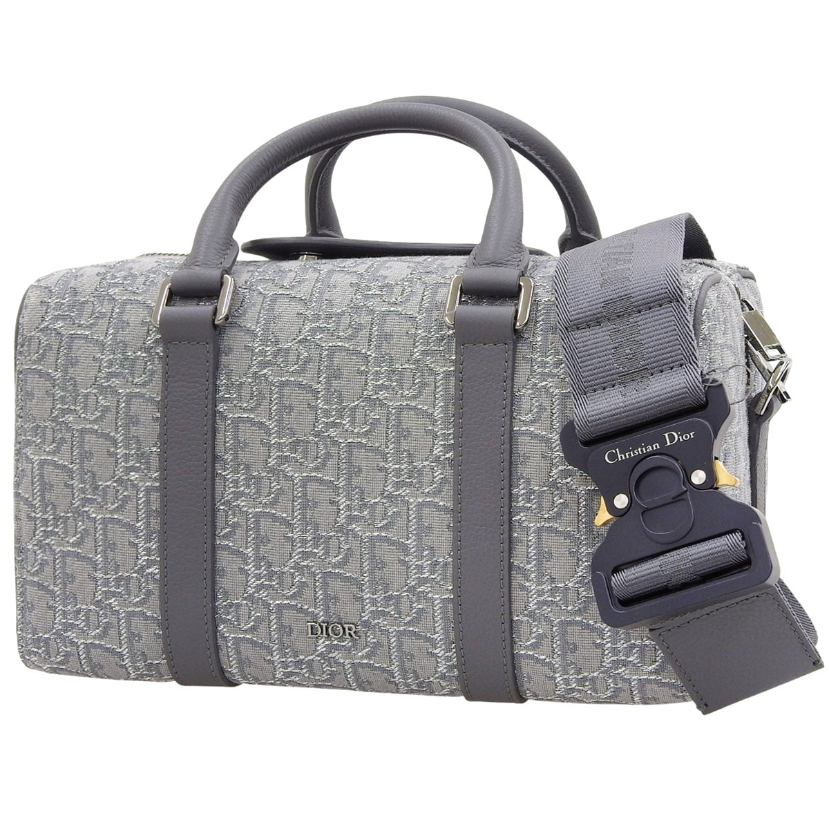 ディオール オブリーク ジャカード ランゴ26 レザー キャンバス グレー