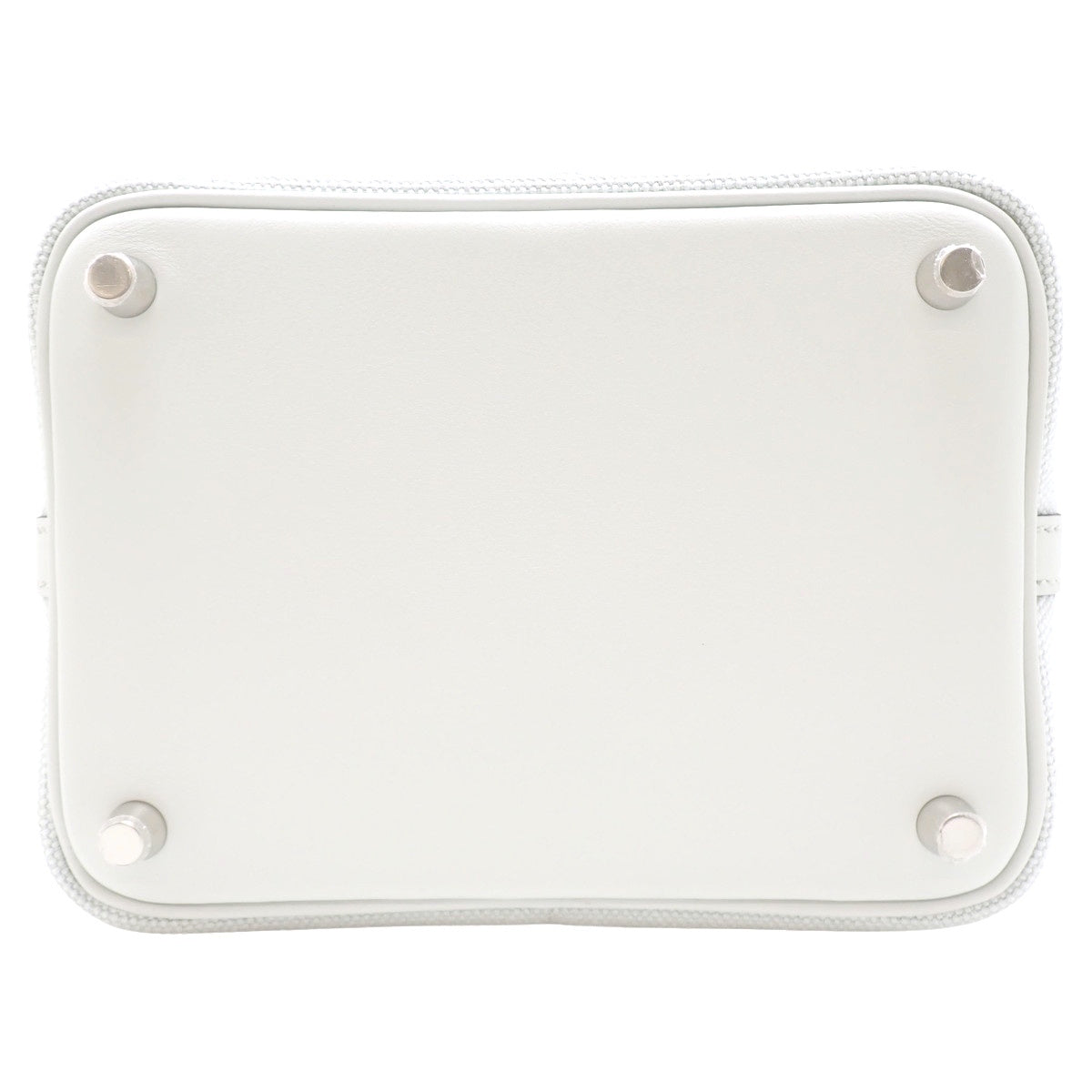 Picotin Lock Cargo PM，K刻印，Swift皮革，钯金五金件，Toile Goelan帆布，铂灰色，银色五金件。