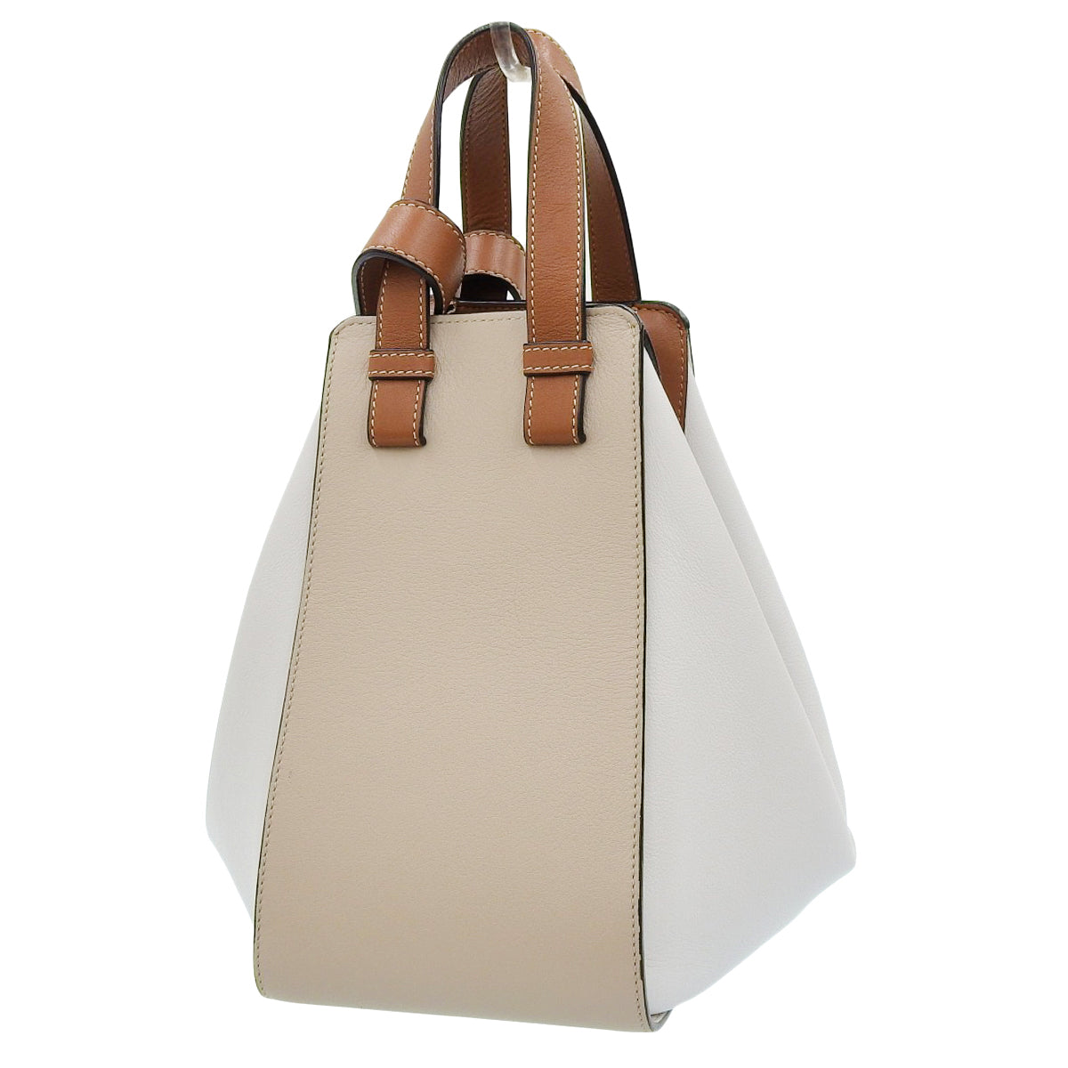 Hammock Small Bag in Calfskin, White, Brown, and Beige