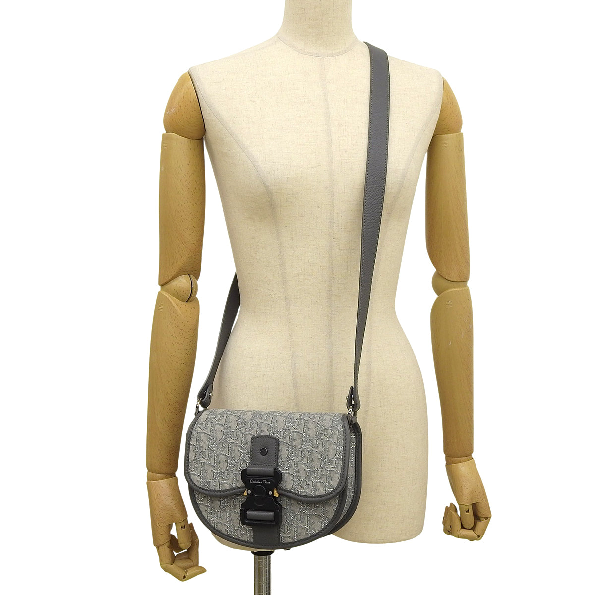 Dior Oblique Jacquard Gallop 迷你包，帆布和皮革材质，灰色和银色，1ADO033DOS_H30Q