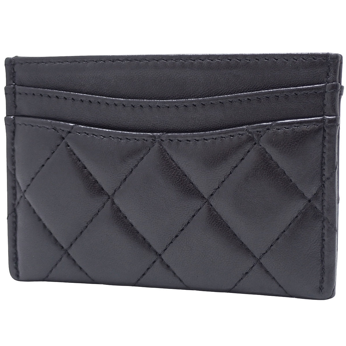 Matelasse Classic Card Case, Lambskin, Black, AP0213