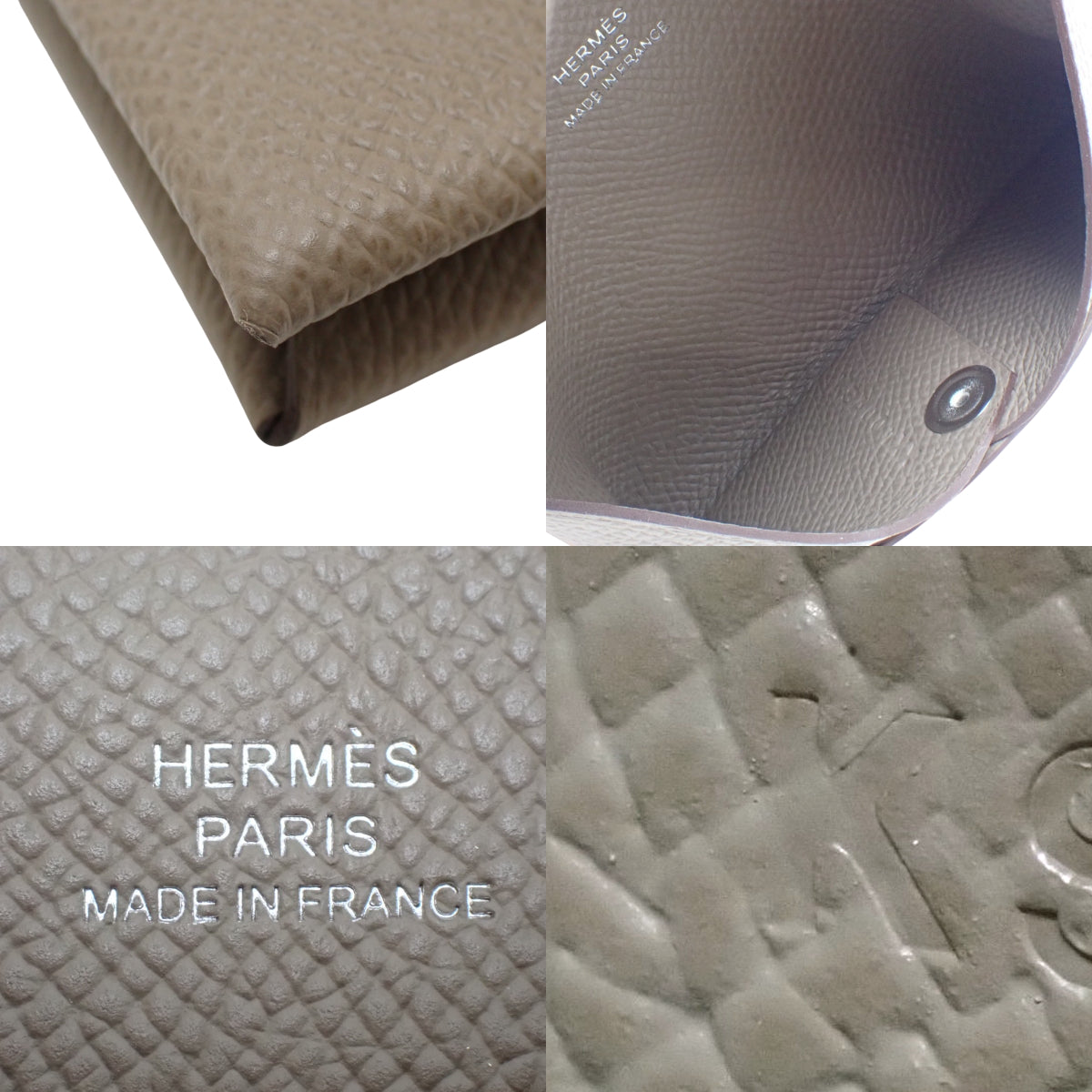 [Unused]  Calvi, K-stamp, Epsom leather, taupe/etoupe, silver hardware.