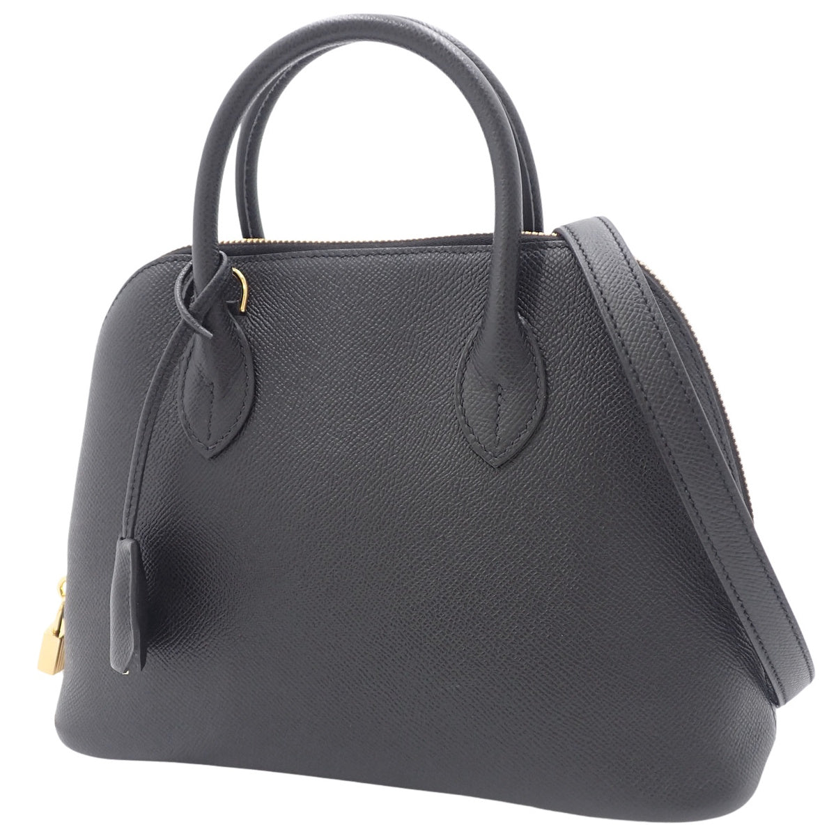 Bolide 1923 25, Voe Epsom leather, black, gold hardware, B stamp.