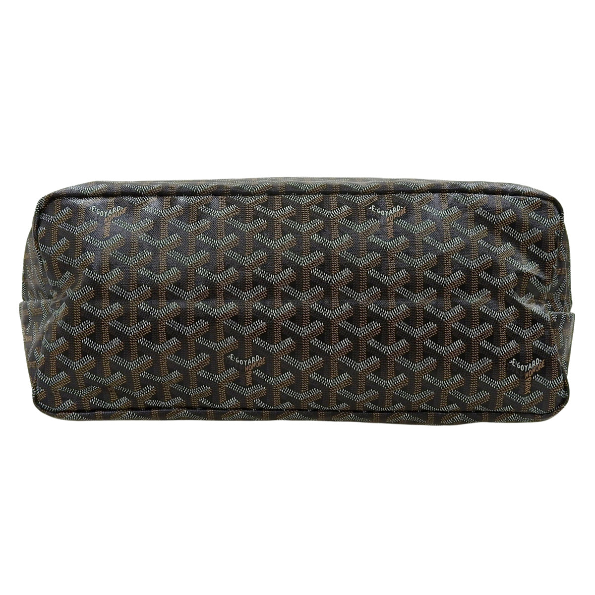 Saint Louis PM, PVC coated canvas, Goyardin canvas, black, herringbone pattern.