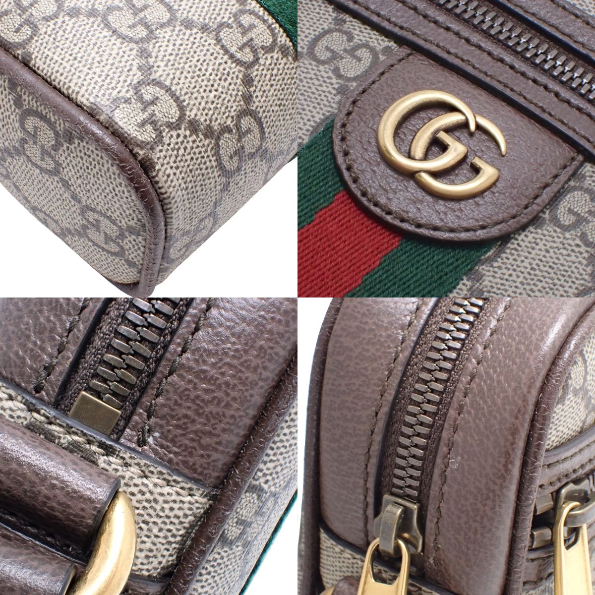 Ophidia迷你斜挎包，GG Supreme帆布材质，米色/乌木色