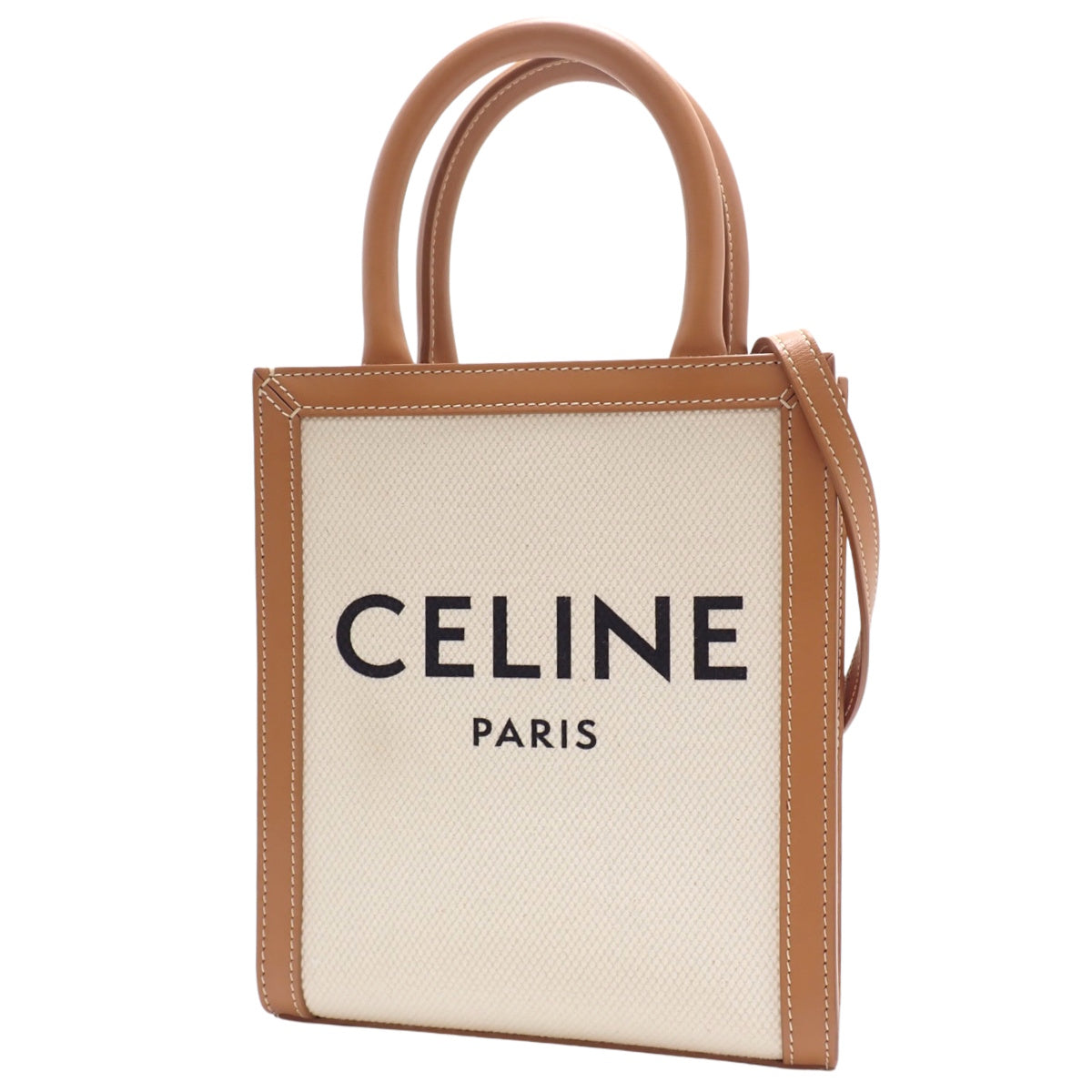 ミニ バーティカル カバ カーフ キャンバス ナチュラル/タン 193302BNZ02NT