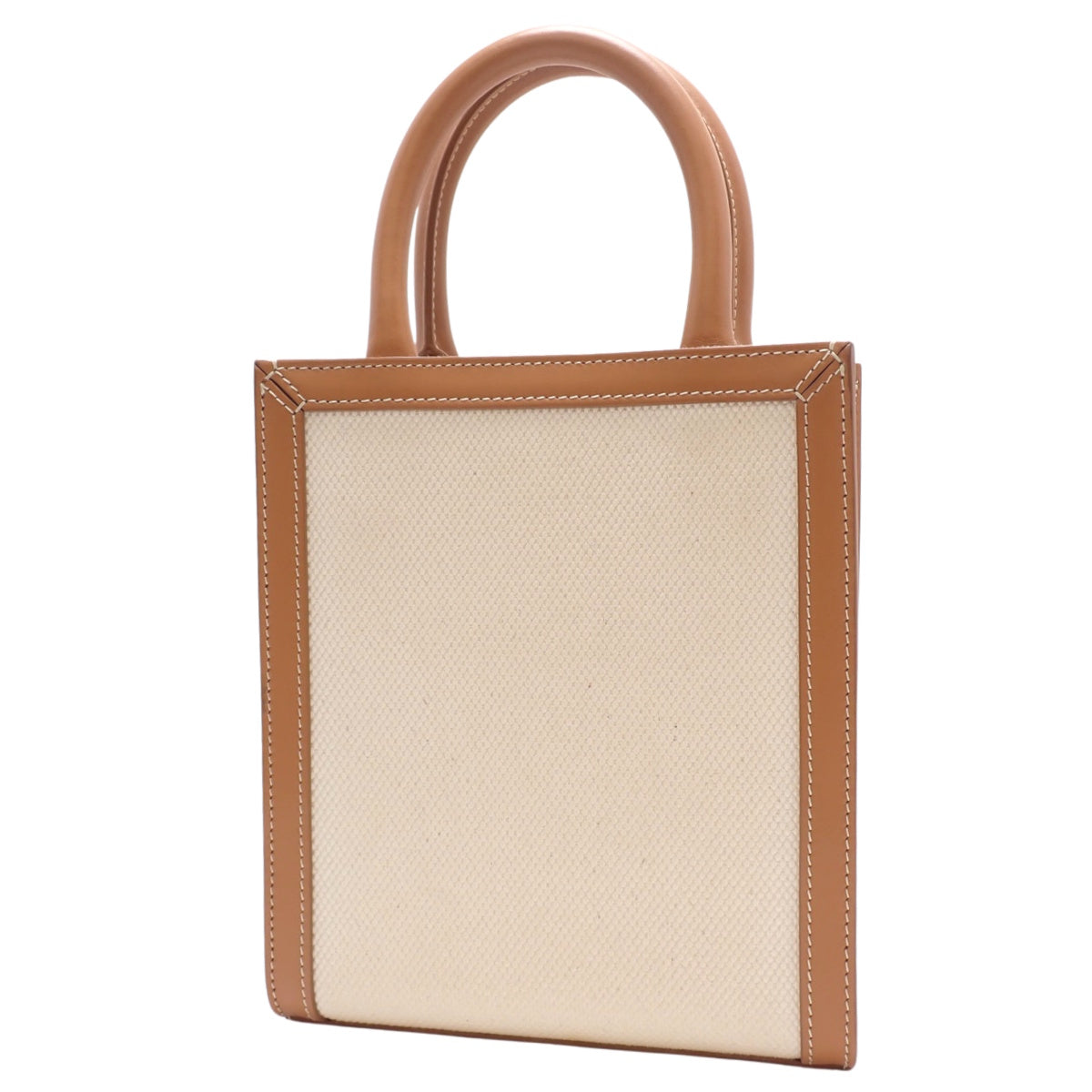 ミニ バーティカル カバ カーフ キャンバス ナチュラル/タン 193302BNZ02NT