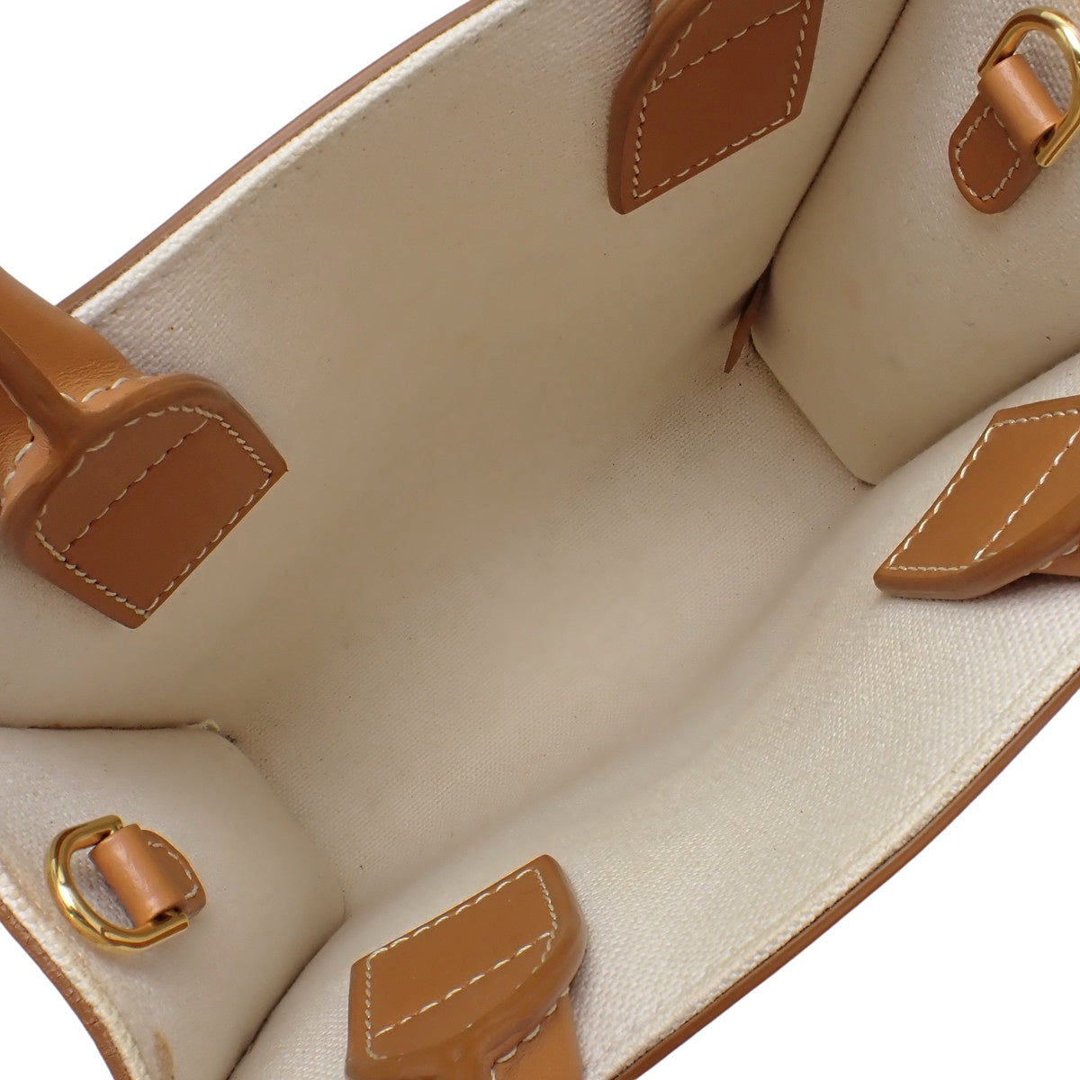 Mini Vertical Cabat Calfskin Canvas Natural/Tan 193302BNZ02NT