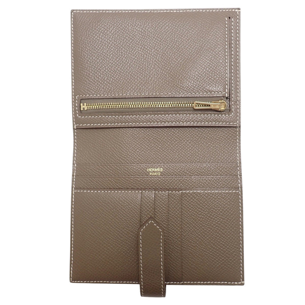 Be'an Compact, Epsom leather, taupe/taupe, gold hardware, Z stamp.