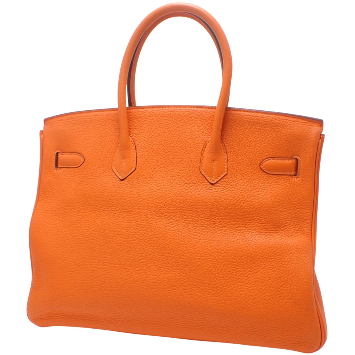 Birkin 35 Togo 橙色银色五金件 O 印章