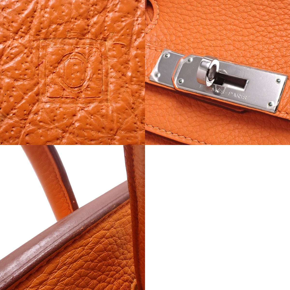 バーキン35 トゴ オレンジ シルバー金具 □O刻印