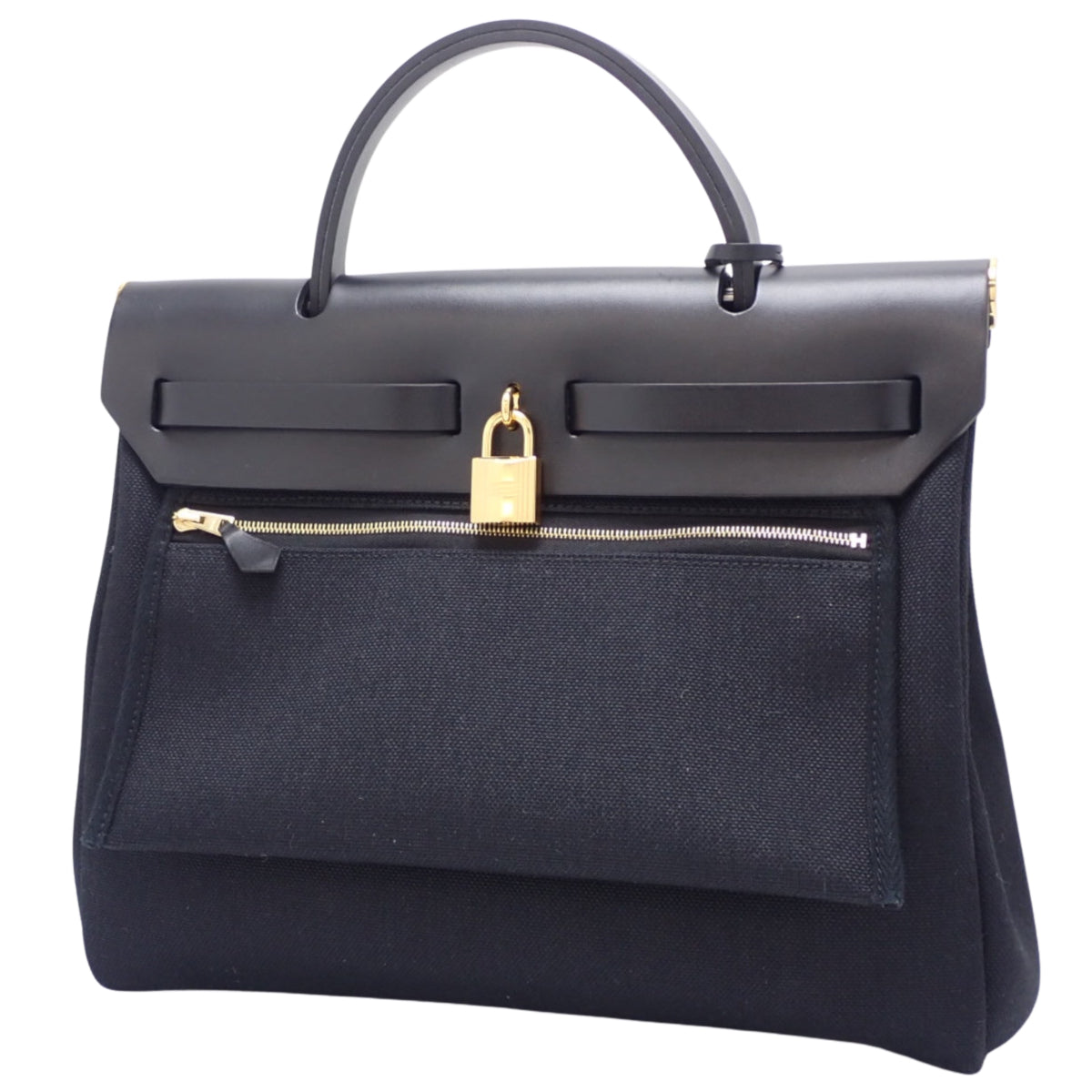 Alerbag Zip PM, Toile Military, Vache Hunter leather, Black, Gold hardware, Z stamp.