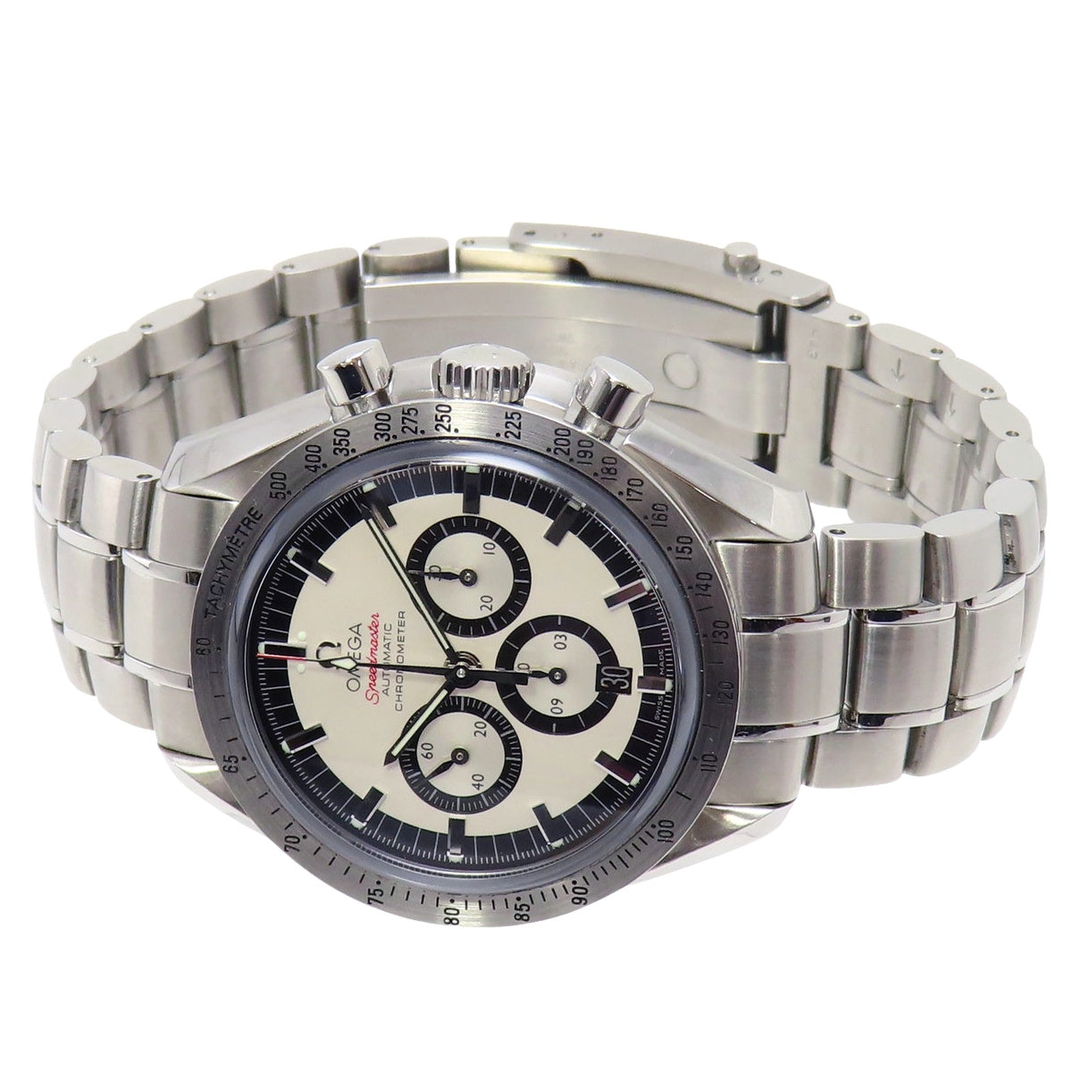 スピードマスター レジェンド ミハエル・シューマッハ 3506.31.00 SS ホワイト 自動巻き メンズ